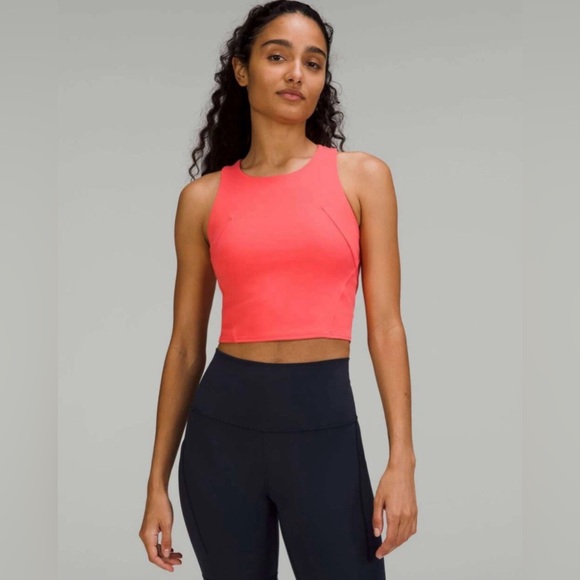 lululemon athletica Tops - Lululemon Invigorate Train Everlux Crop Tank Pale Raspberry Pink Size 6